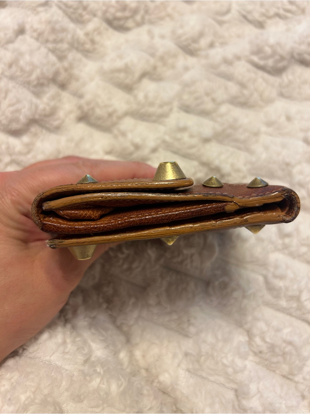 Chloe Paddington Vintage Studded Leather Bifold Wallet Cognac Brass with COA - Picture 15 of 16